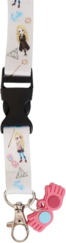 Vista 2 de Loungefly Harry Potter Luna Lovegood - Cordón estampado completo con dije de gafas Multi