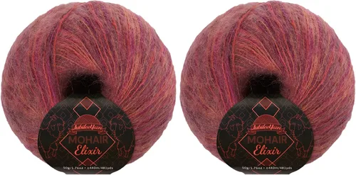 Vista 66 de JubileeYarn Mohair Elixir Yarn - 50g/Skein Baby Wool Blend - Cosmopolitan - 1 Skein
