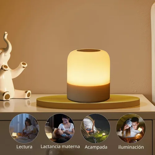 Vista 7 de Luz nocturna portátil para bebé, luz de huevo de 3 colores para guardería, luz nocturna recargable para niños, pequeña lámpara inalámbrica de mesa