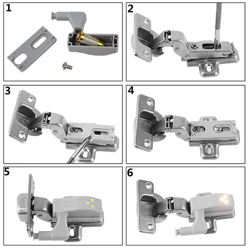 Vista 8 de 10pcs Universal Armario Armario Bisagra Luz LED para Cocina Moderna Hogar Lámpara - Blanco Cálido