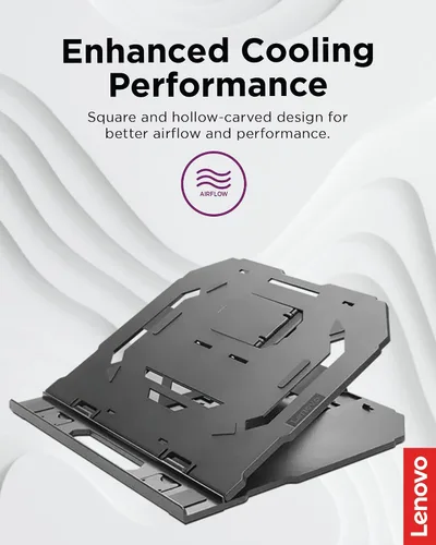 Vista 3 de Lenovo Soporte para laptop 2 en 1: ajustable, portátil, plegable, ergonómico, antideslizante, compatible con portátiles de hasta 15 pulgadas
