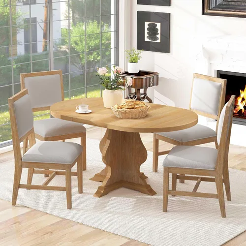 Vista 13 de Harper & Bright Designs Juego de mesa de comedor de 5 piezas, juegos de comedor para 4 personas, juego de mesa y sillas de cocina para el hogar