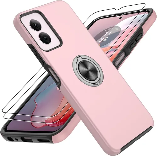 Vista 36 de Gritup - Funda para Galaxy A05S con protector de pantalla HD×2, funda protectora para teléfono a prueba de golpes con soporte magnético de anillo