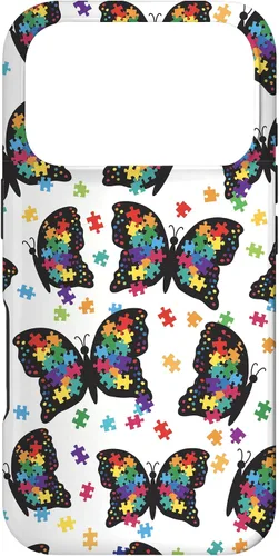 Vista 30 de Funda con patrón de rompecabezas de mariposa para iPhone 17