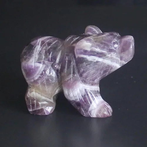 Vista 2 de Figura de oso de cristal tallada a mano de 1.5 pulgadas (9234)