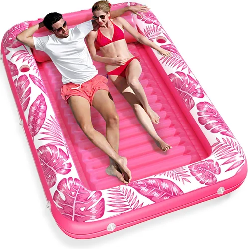 Vista 15 de Jasonwell - Flotador inflable para piscina, 4 en 1, almohadilla para tomar sol para adultos, relajarse en la piscina, flotador lleno de juguetes