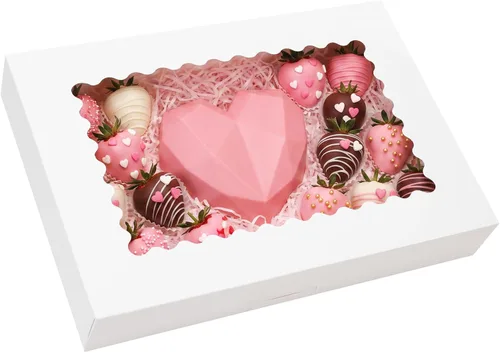 Vista 8 de Moretoes 30 cajas grandes para galletas de 16 x 11 x 2.5 pulgadas, cajas