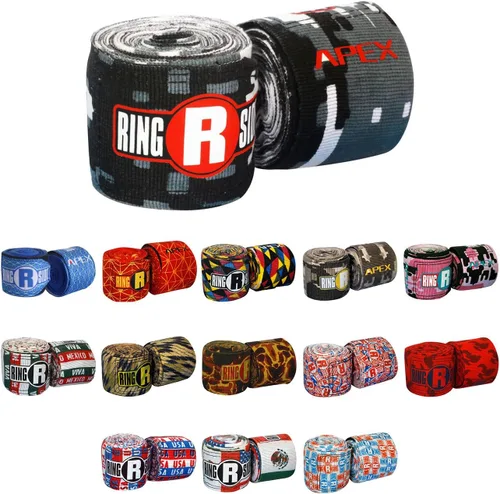 Vista 4 de Ringside Apex 180” Boxing Hand Wraps Pair - Durable, Elastic Training Wraps with Hook & Loop Closure, Multi-Color Options, Perfect for MMA, Muay