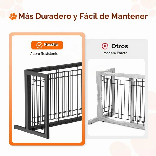 Vista 3 de Bonnlo - Puerta independiente para perros, de 39 a 68 pulgadas de ancho, para chimenea, escaleras, puertas, valla de metal ajustable para mascotas