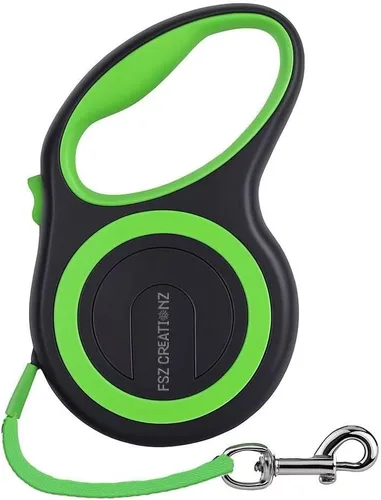 Vista 5 de Correa retráctil para perro, correa de nailon resistente no masticable de 16.4 ft con gancho giratorio de 360°, bloqueo de un solo toque, mango