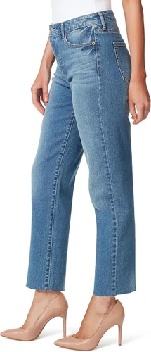 Vista 2 de Jessica Simpson Jeans de pierna recta desgastados de tiro alto para mujer