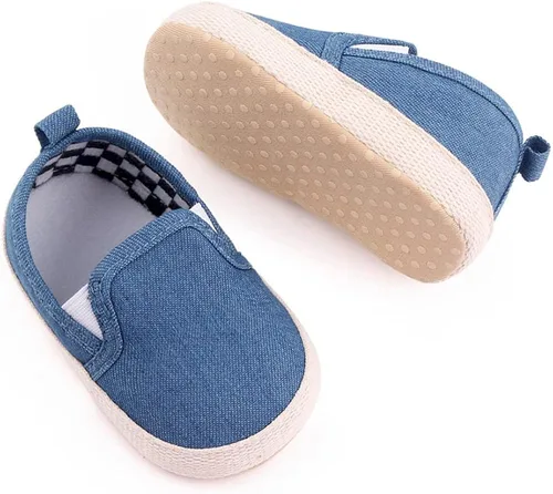 Vista 5 de Clowora Unsex - Zapatos de lona para niños y niñas, para recién nacidos, antideslizantes, suela suave, para cuna, zapatos casuales para bebés de 3 a