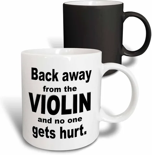 Vista 9 de 3dRose Back Away From The Violin And No One Gets Hurt - Taza negra de dos tonos, 11 onzas
