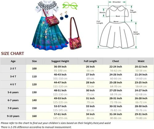 Vista 4 de Disfraz de princesa mágica para niñas con accesorios