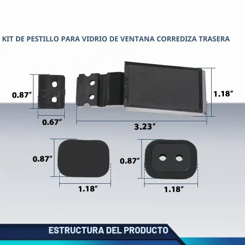 Vista 7 de PIT66 Kit de pestillo de cristal para ventana corrediza trasera compatible con Dodge D100 W100 D150 D250 W150 W250 1984-1993, compatible con Dodge