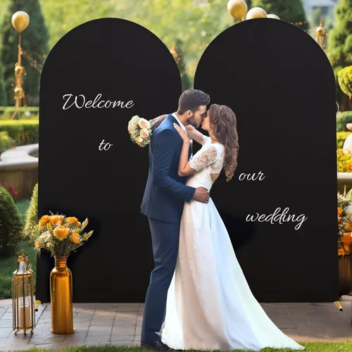 Vista 170 de Baby Blue Arch Backdrop Cover, 6FT Spandex Fitted Wedding Arch Stand Covers Round Top Chiara Backdrop Cover for Birthday Party Ceremony Banquet Azul