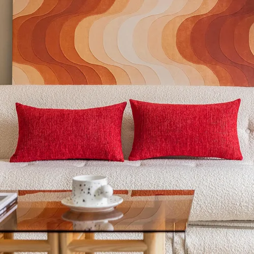 Vista 32 de Home Brilliant Fundas de almohada de primavera de 18 x 18 pulgadas, fundas de almohada decorativas de terciopelo chenille a rayas para decoración