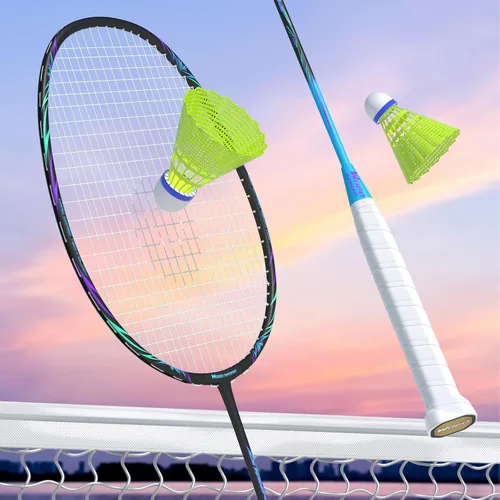 Vista 3 de Raquetas de bádminton profesionales de fibra de carbono para patios traseros y gimnasio