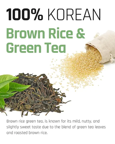 Vista 3 de Ssanggye Tea Té verde de arroz integral orgánico coreano 40 bolsas de té