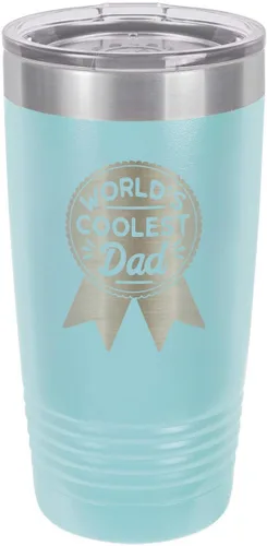 Vista 10 de WORLDS COOLEST DAD RIBBON BLACK Vaso de bebida de 20 oz con pajita Taza de viaje grabada con láser Comparar con Yeti Rambler Idea de regalo