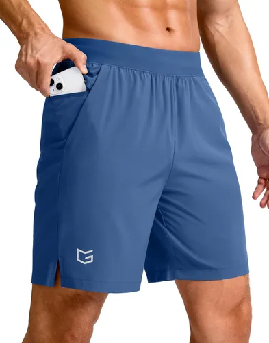 Vista 14 de G Gradual Pantalones cortos deportivos para correr para hombre de 7/5/9 pulgadas, bolsillo con cremallera, ligeros, para entrenamiento, gimnasio
