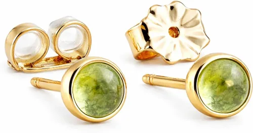 Vista 14 de Juego de aretes pequeños de oro con bisel, bola para cartílago, tragus, hélice, múltiples joyas hipoalergénicas de piedra natal para mujer