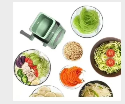 Vista 3 de Cortador De Verduras Multifuncional 3 En 1 Cuchilla Rallador.