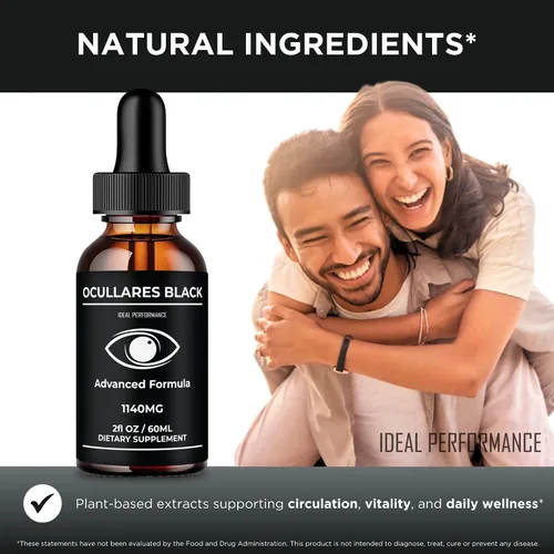 Vista 6 de Ocullares Black Drops, goteros oficiales de Ocullares para la salud de ojos negros, máxima fuerza, bienestar visual natural y vista cristalina