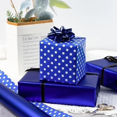 Vista 3 de Garbendy - Rollo de papel de regalo, color sólido perlado, perfecto para bodas, San Valentín, cumpleaños, Navidad, baby shower, fiesta - 17 pulgadas