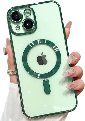 Vista 46 de Funda magnética para iPhone 12 Pro Max transparente compatible con MagSafe Funda protectora de lente de cámara integrada para iPhone 12 Pro Max