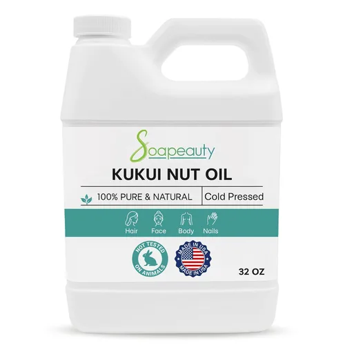 Vista 10 de Soapeauty Aceite de nuez Kukui 100% puro y natural prensado en frío Aceite hidratante para la piel, el cabello y la fabricación de jabón 2
