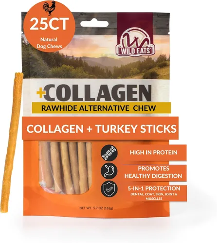 Vista 20 de Wild Eats Palitos de Colágeno de Pato Real Retriever para Perros, (15 Unidades) - Golosina Masticable para Perros de Larga Duración, Sin Cuero