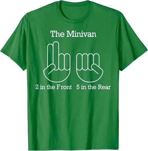 Vista 4 de The Minivan 2 In The Front 5 In The Rear Camiseta, Negro