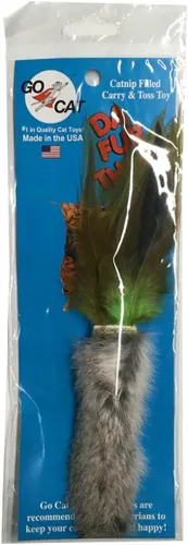 Vista 4 de GoCat Da Fur Thing - Juguete de piel de conejo y plumas relleno con hierba gatera