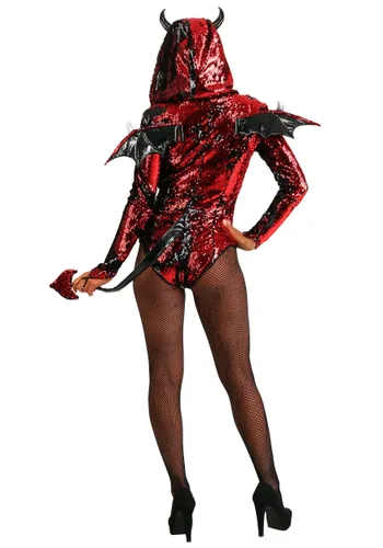 Vista 2 de Disfraz de Diablo con Lentejuelas para Mujer Multicolor