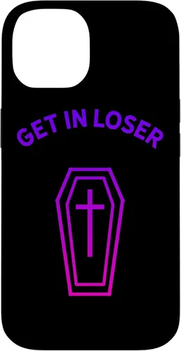 Vista 4 de Pastel Goth Aesthetic Black Gradient Coffin Get in Loser Emo Case for iPhone 17
