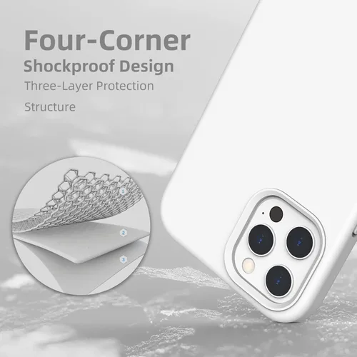 Vista 42 de Funda de silicona líquida compatible con iPhone 12 Pro Max 6.7 pulgadas, funda de gel de protección completa con forro de microfibra, funda