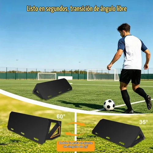 Vista 4 de 3-Angle Soccer Rebounder Board, Portable Wall for Passing, Shooting Negro 32"x12