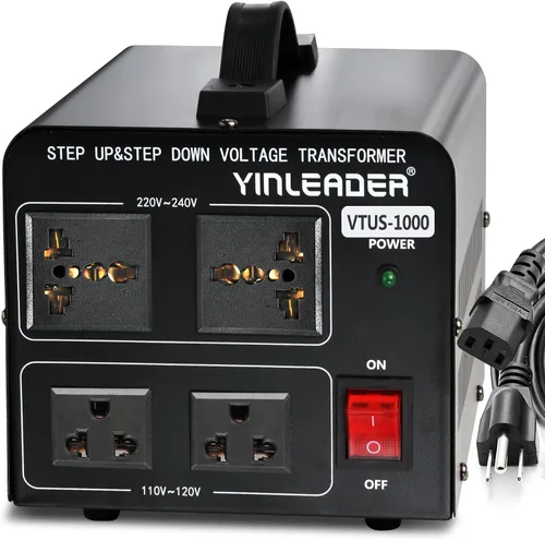 Vista 10 de Yinleader Transformador de voltaje Step Up & Step Down Convertidor de potencia con cable de alimentación de EE. UU., convierte 110 V a 220 V O 220 V