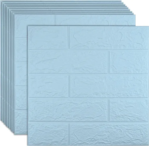 Vista 23 de 10 paneles de pared 3D negros, cobertura de 14.5 pies cuadrados, adhesivo imprimible con paneles de pared de espuma de polietileno autoadhesivos