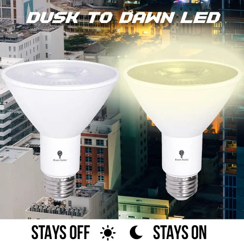 Vista 3 de Paquete de 2 bombillas LED PAR30 de inundación del anochecer al amanecer para exteriores con sensor de fotocélula, 12W equivalente a 100 vatios