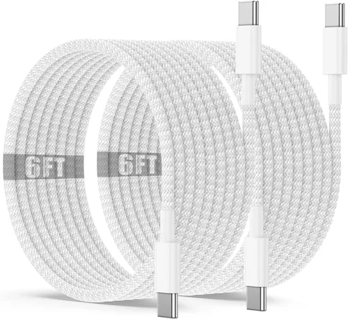 Vista 11 de Cable de carga USB C a C de 10 pies, 60W, tipo C a C, cable de carga rápido largo para Apple iPhone 17 Pro Max/17 Air/16 Pro Max/15 Plus, MacBook