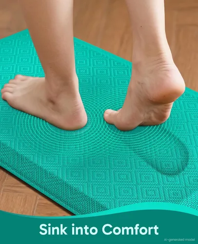 Vista 2 de Ophanie Tapetes de cocina para piso, alfombras de cocina de 3/4 de pulgada de grosor, 20 x 32 pulgadas, tapete acolchado antifatiga para estar