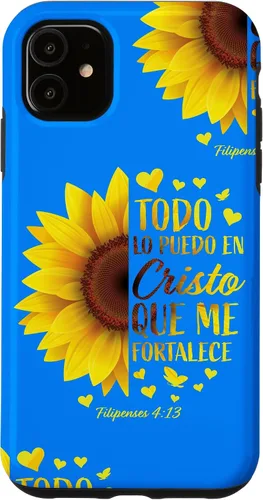 Vista 8 de Cristiano Español Regalo Mujeres Religioso Versículo de la Biblia Girasol Funda para iPhone 17