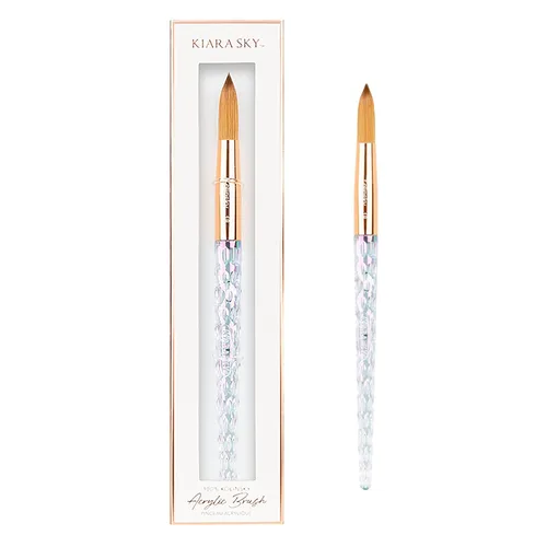 Vista 27 de Kiara Sky Pincel Acrílico #8 - Negro 100% Puro Kolinsky Mango de Corte de Cristal y Resistente al Acetona