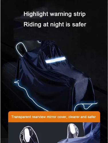 Vista 3 de Chubasquero, impermeable para bicicleta eléctrica, impermeable para ciclismo, poncho de lluvia unisex, poncho impermeable para exteriores