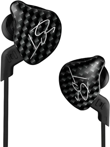 Vista 4 de Auriculares KZ ZST, dinámicos, híbridos, controlador dual en oídos, negro con micrófono