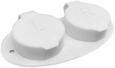 Vista 3 de Fundas para lentes de contacto con tapa abatible, cama plana, pozo profundo, paquete de 12, color blanco