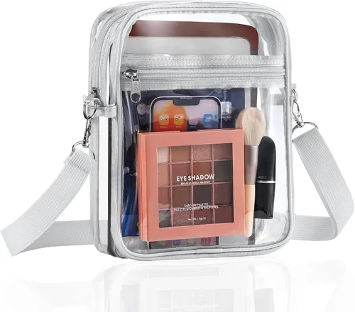 Vista 9 de MoKo Clear Bag Stadium Approved for Women, Crossbody Bag Purse Adjustable Strap Shoulder Bags for Concerts Sports Events