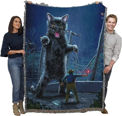 Vista 18 de Pure Country - Cobija tejida Catzilla Cat Godzilla, regalo divertido para los amantes de los gatos, puede ser un tapiz o una cobija, de Vincent HIE